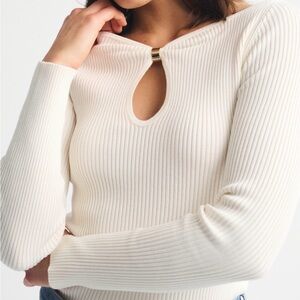 Abercrombie & Fitch Cream Ribbed Blouse